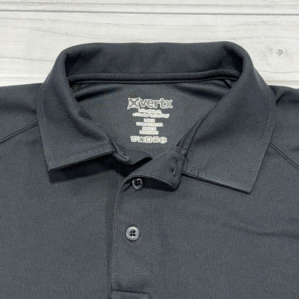 Vertx Polo Shirt Mens Large Black Coldblack Performance Polyester Golf Tactical